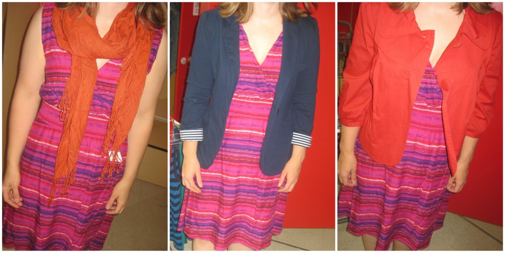 Bright colours, easy-care fabric, dressed up or down with finishing pieces = perfect summer dress!
