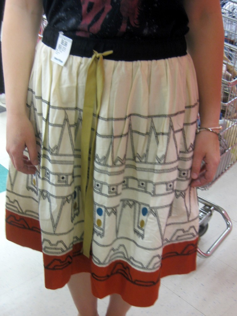 Kim found another unique skirt in light summer cotton!  I see this with a statement tee or knotted chambray!