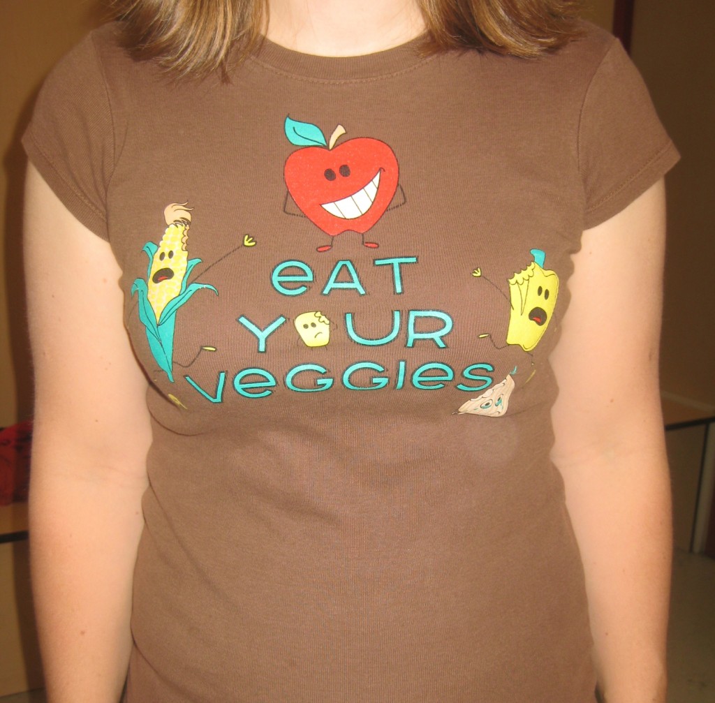 Too bad this tee was a smidgen too tight - Penny is a vegetarian and her kids would have enjoyed their rad mom!