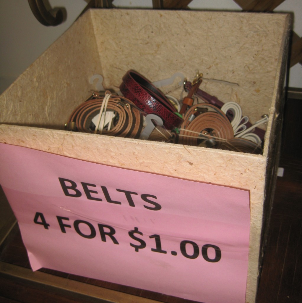 Now we're talking!  Because I'm fresh out of (these) belts.  I bought two, for fifty cents.