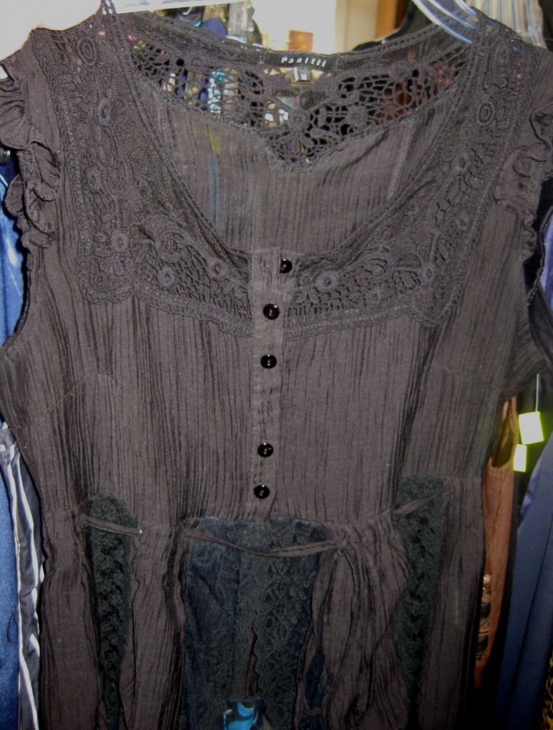 Pretty black summer top for $2.50.  Not my size.  
