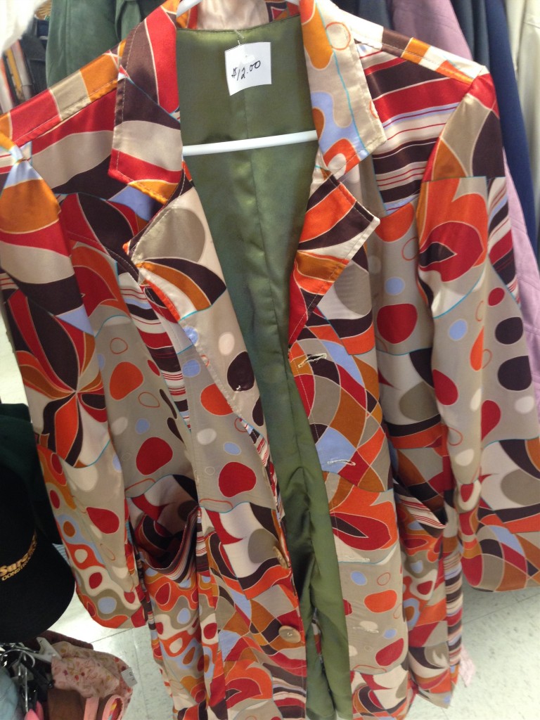 There was a good selection of blazers, coats and outerwear including this unique piece which I meant to try on and take home because fresh out of orange-y-print coats.