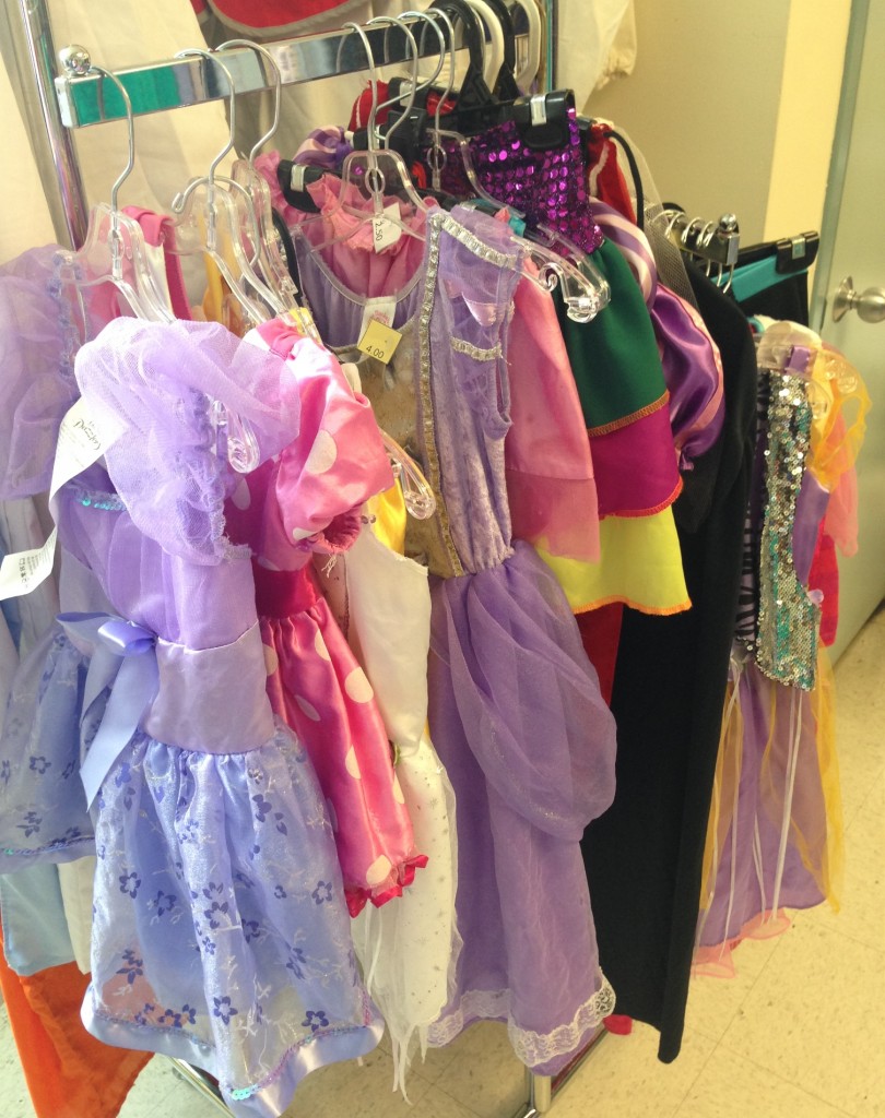 Nice little section of girls' dress-ups and fancy dresses priced around $4.