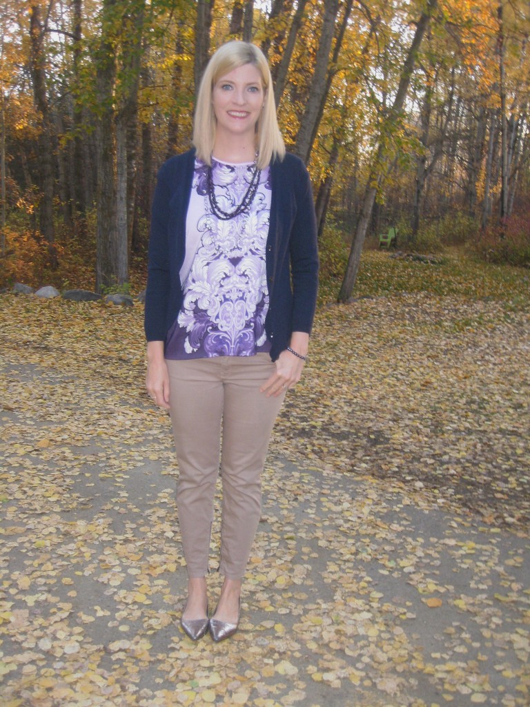 Top $3, pants $4 and hand-me-down sweater from my favourite Megan.