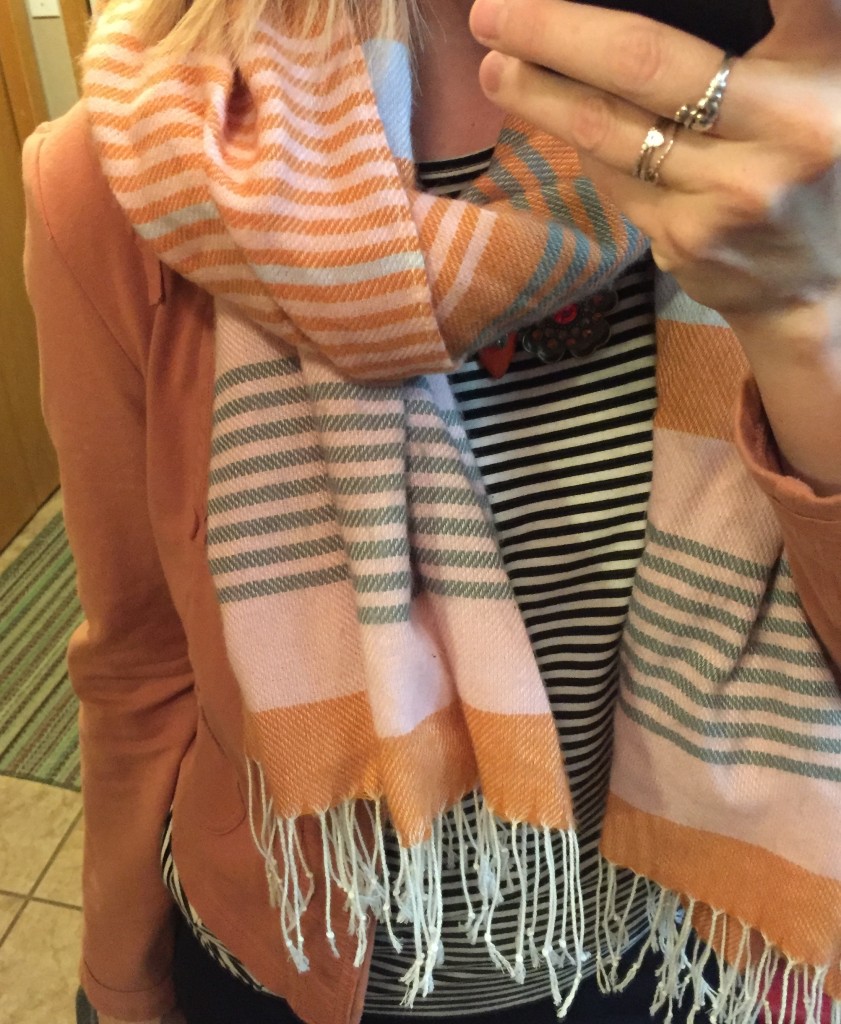 Don't forget a cozy scarf!  (This one was $4.)