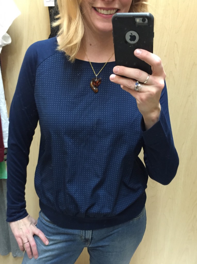 A girl's going to get this $3 navy top, that's what.