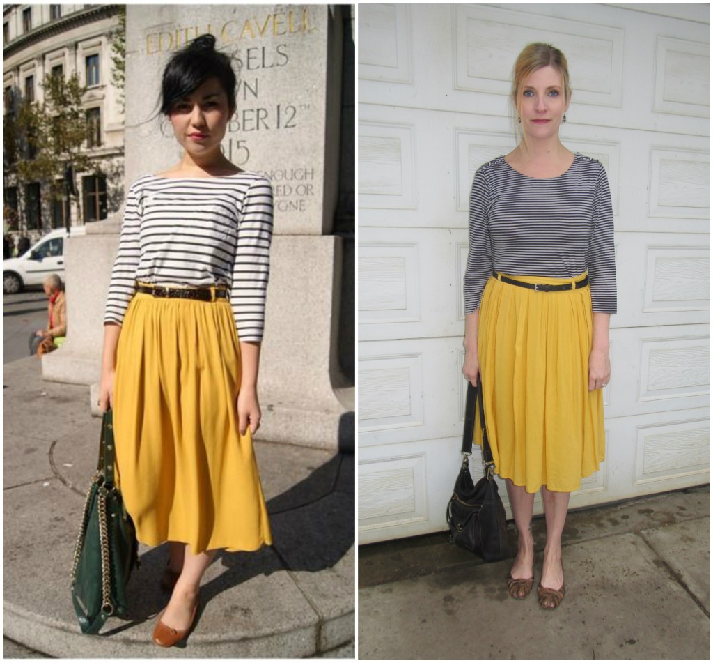 Short sleeve stripes, long sleeve stripes - they all look great with mustard!  