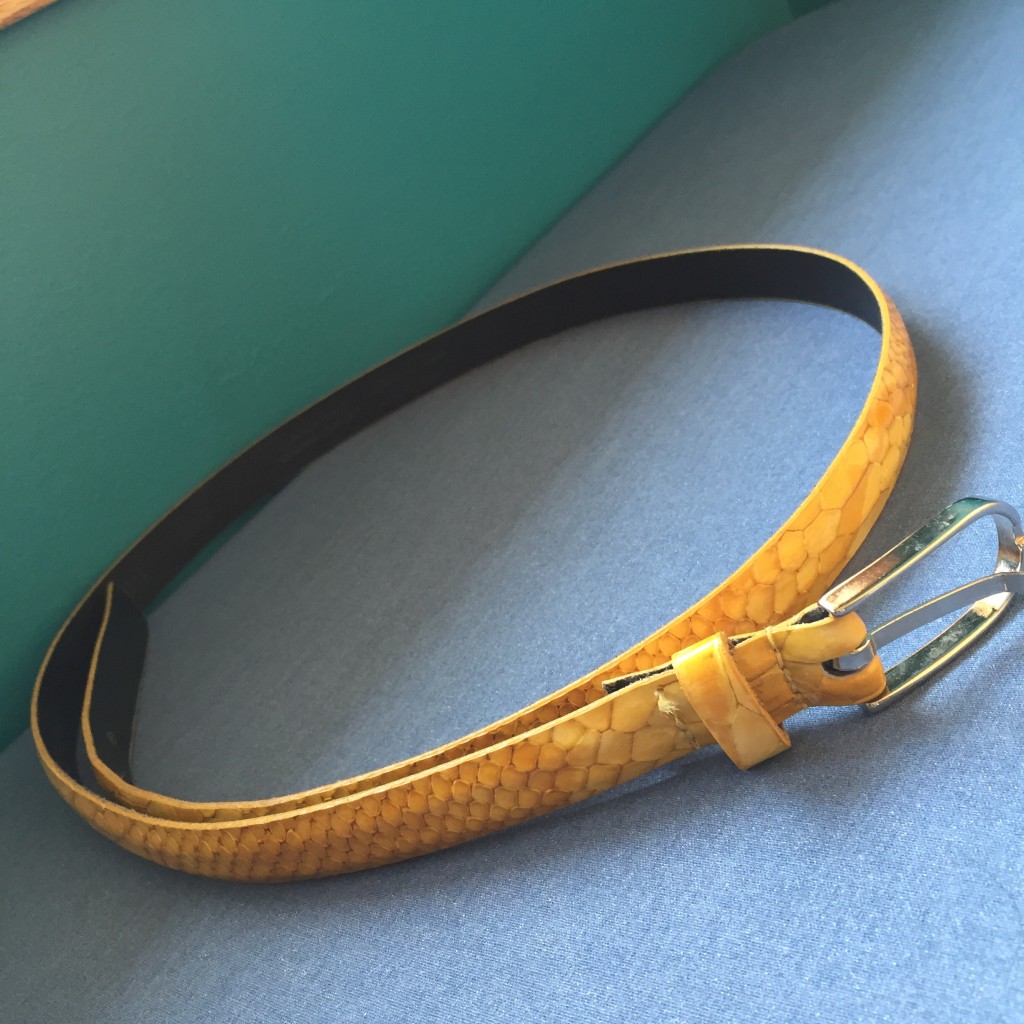 I can't resist mustard anything let alone a perfect condition mustard leather belt for $2.