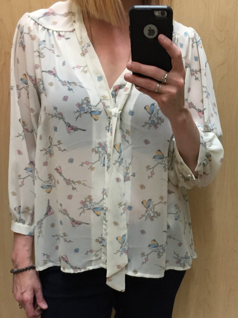 I heart bird-print but this was a junior brand and, er, would always require a tank top.  I'm ready to wear one layer already!