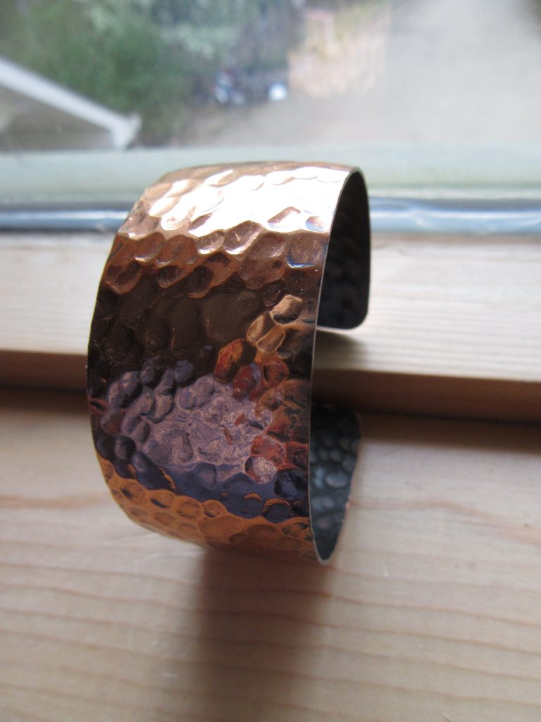 Copper cuff that actually fits my surprisingly small wrist. (I'm small boned, except for the bunions.)