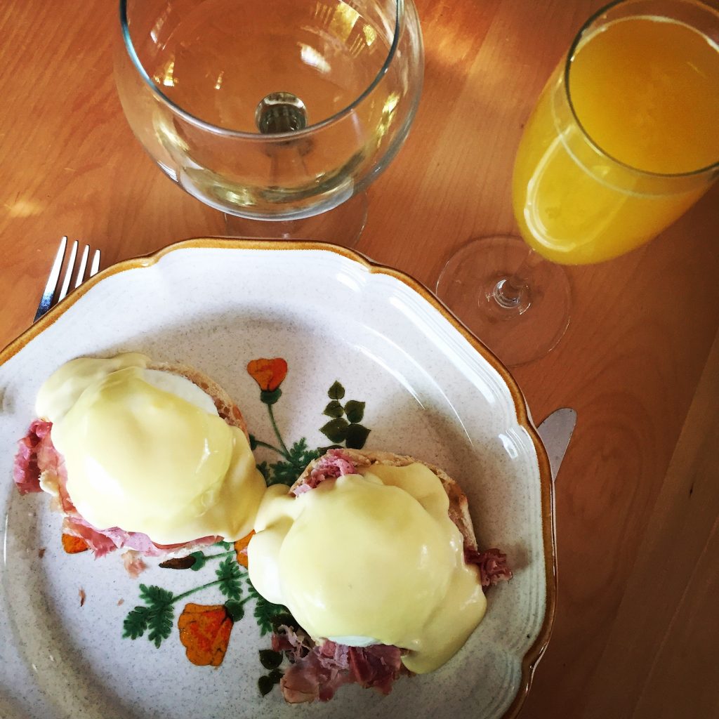 Followed by homemade Eggs Benedict, mimosas and wine. #nojudgment