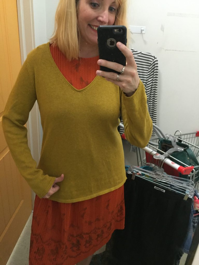 Luckily a mustard sweater saved the day!! After camping this past weekend, I was keeping an eye out for cozy camping sweaters and this was PERFECT!!
