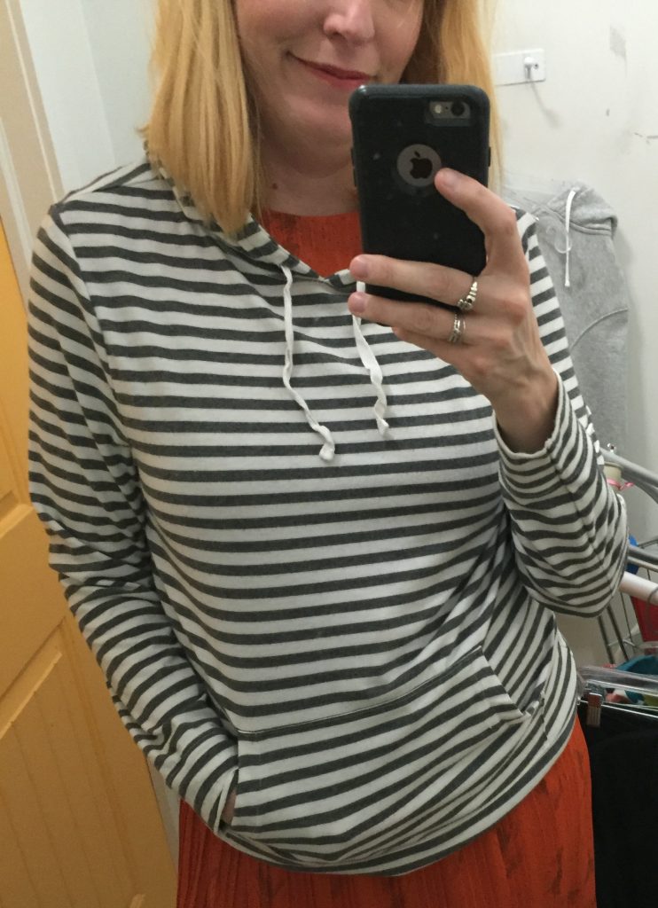 And then, like the cherry on top, I found a lightweight striped bunny hug sweater - also perfect for camping! (which is about the only area of my wardrobe that is lacking)