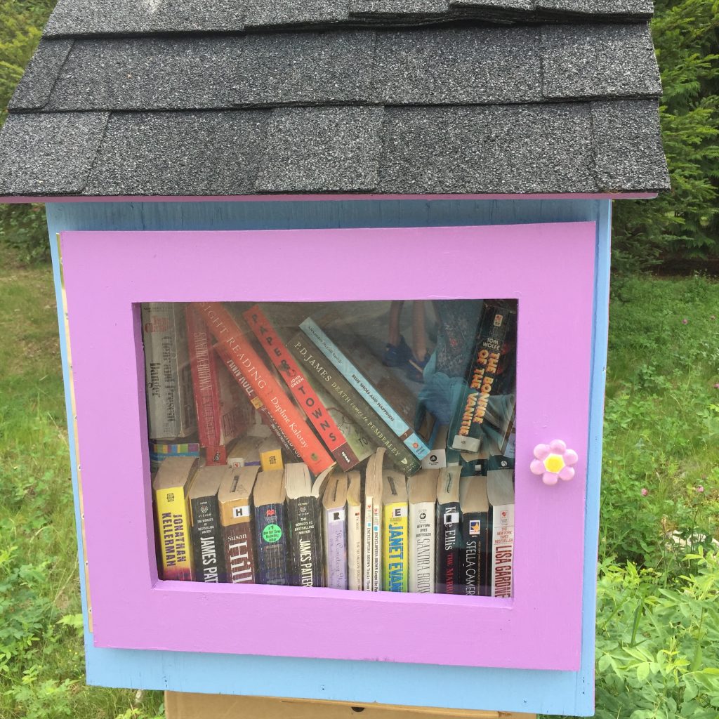 Community book exchange! I LOVE these! Especially when they're painted in bright colours!