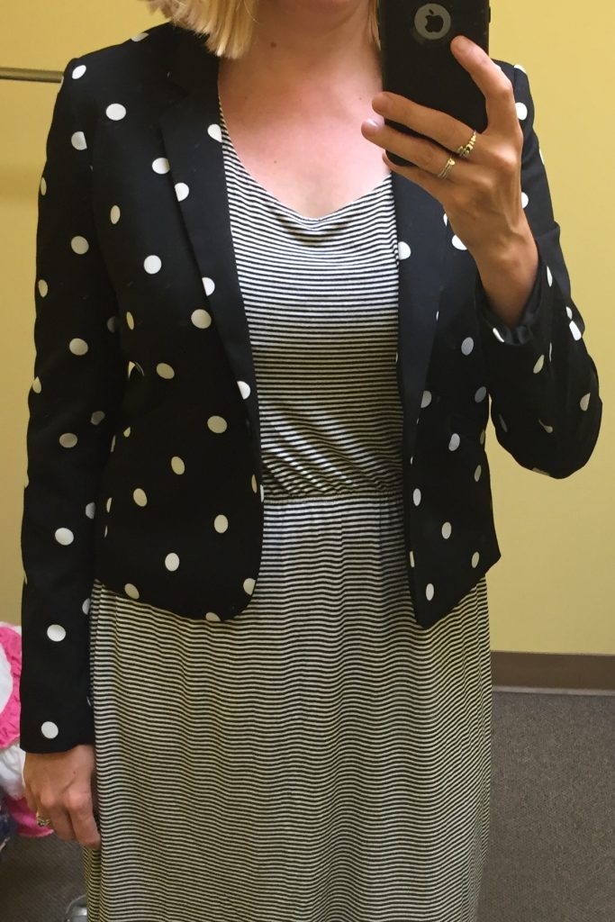 As for me, this blazer was 50% off for the colour tag sale but I decided it was too Minnie Mouse.