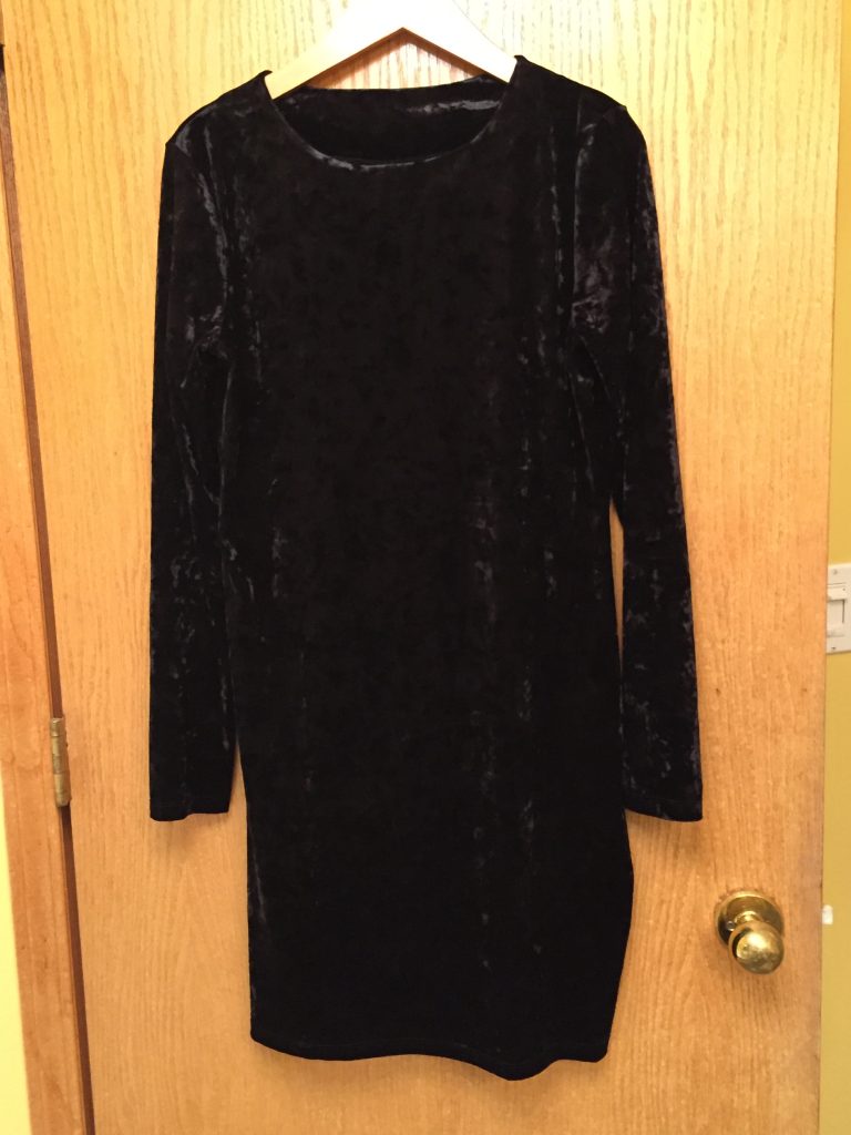 When you catch the colour tag sale at Goodwill, you can score some great pieces - like this velvet dress for $3.50 hitting on another  Fall trend!