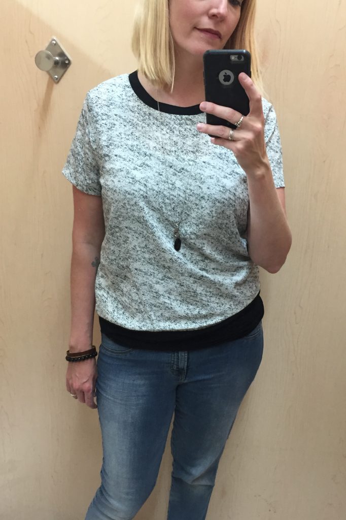 Same goes for this dressed-up tee.  Nice but nothing special, and sometimes those waistbands are tricky to style.