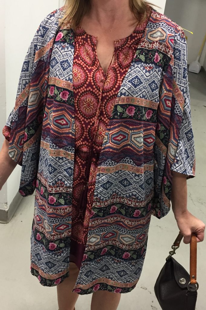 Jodi humoured me by trying on this kimono that I loved (too small for me wah) but it was so not her style, it was awkward to see.  I was projecting, Jodi, sorry!