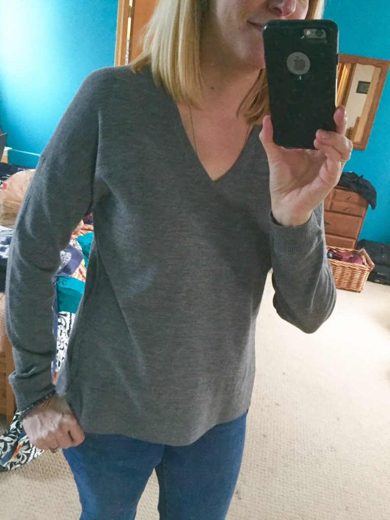 Grey wool Part Two sweater $7, found in the men's section just dying to go home with someone who loves grey sweaters!