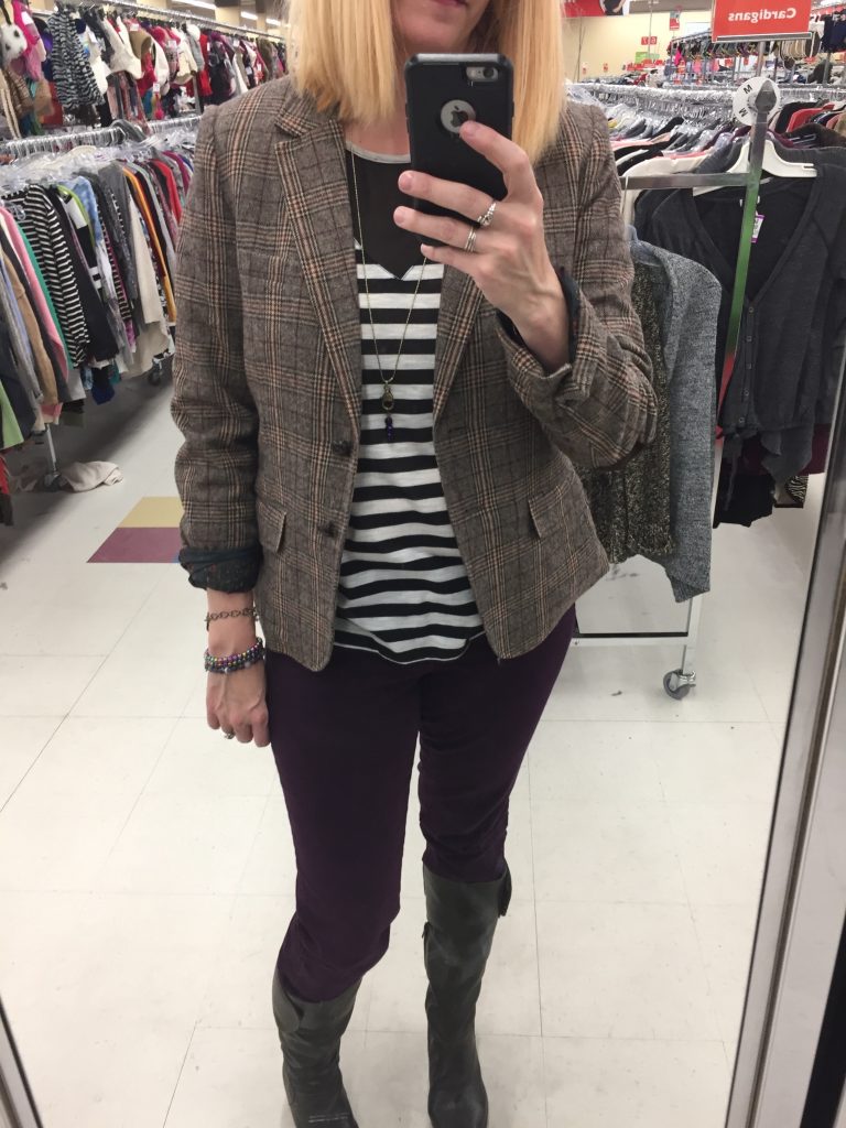 Adina was pressuring me to get this tweed blazer with elbow patches. As soon as YOU wear a pretty-in-pink dress, I'll get a blazer like this. Deal?!