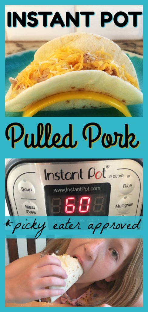 Instant Pot Pulled Pork Recipe by The Spirited Thrifter #instantpot #pulledpork #pickyeater #recipe 